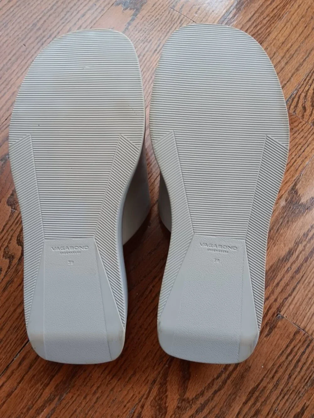 Vagabond Courtney 2 Off-White Leather Platform Slide Sandals - Size EU 39 / US 9